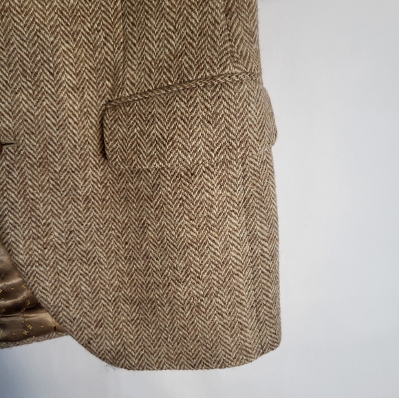 Harris Tweed Mens Blazer Beige Wool 2 Button Half Lined Jacket Sport Coa… - Picture 9 of 12